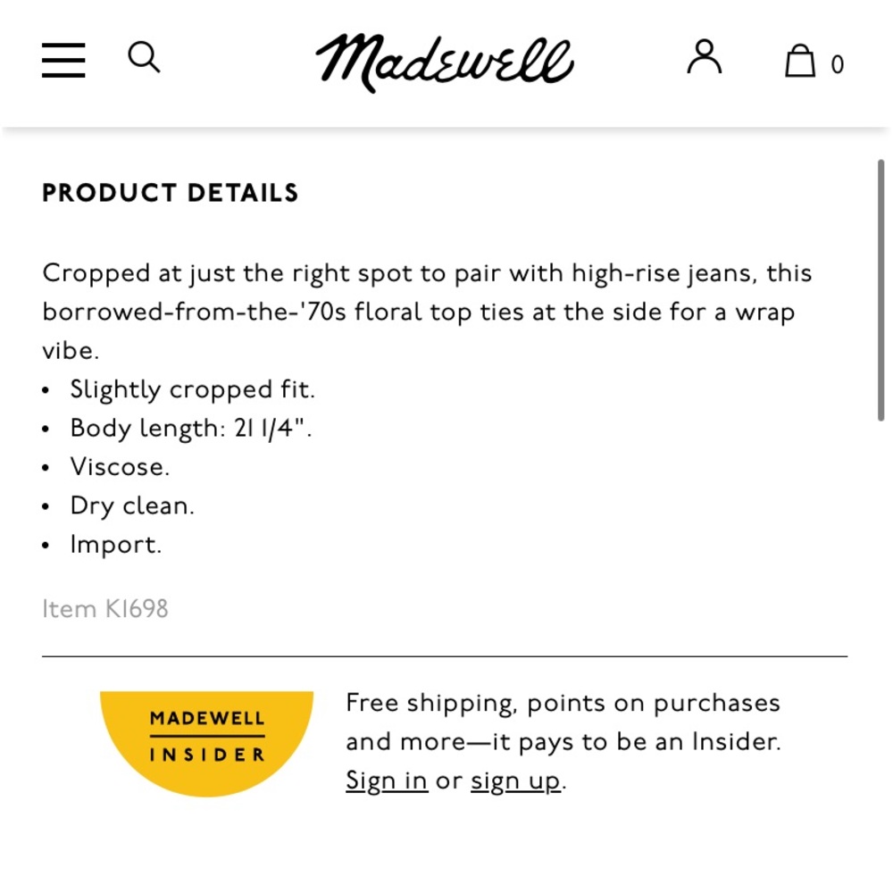 Madewell Floral Surplice Wrap Tie Blouse Top - Picture 12 of 14